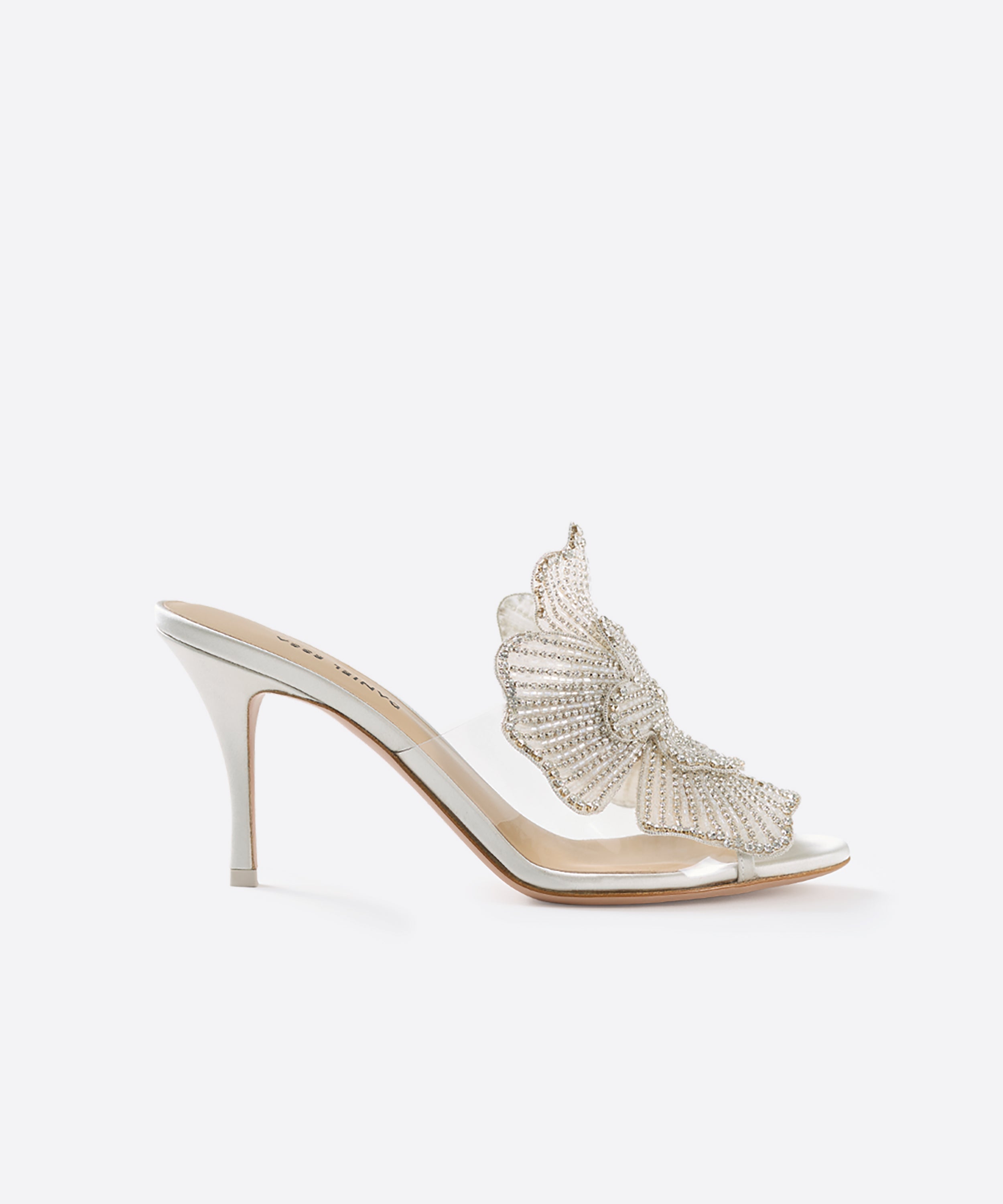 Bisous Flower Mules 80 - Silver
