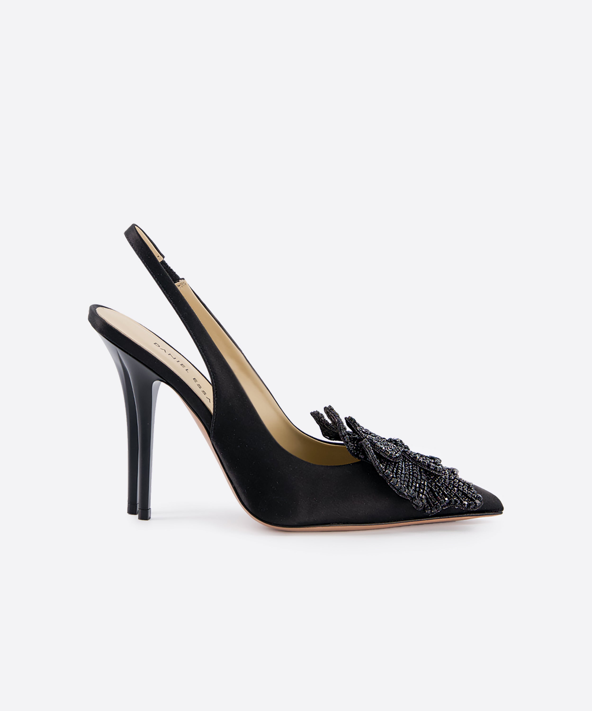 Au revoir Flower Slingbacks 105 - Black