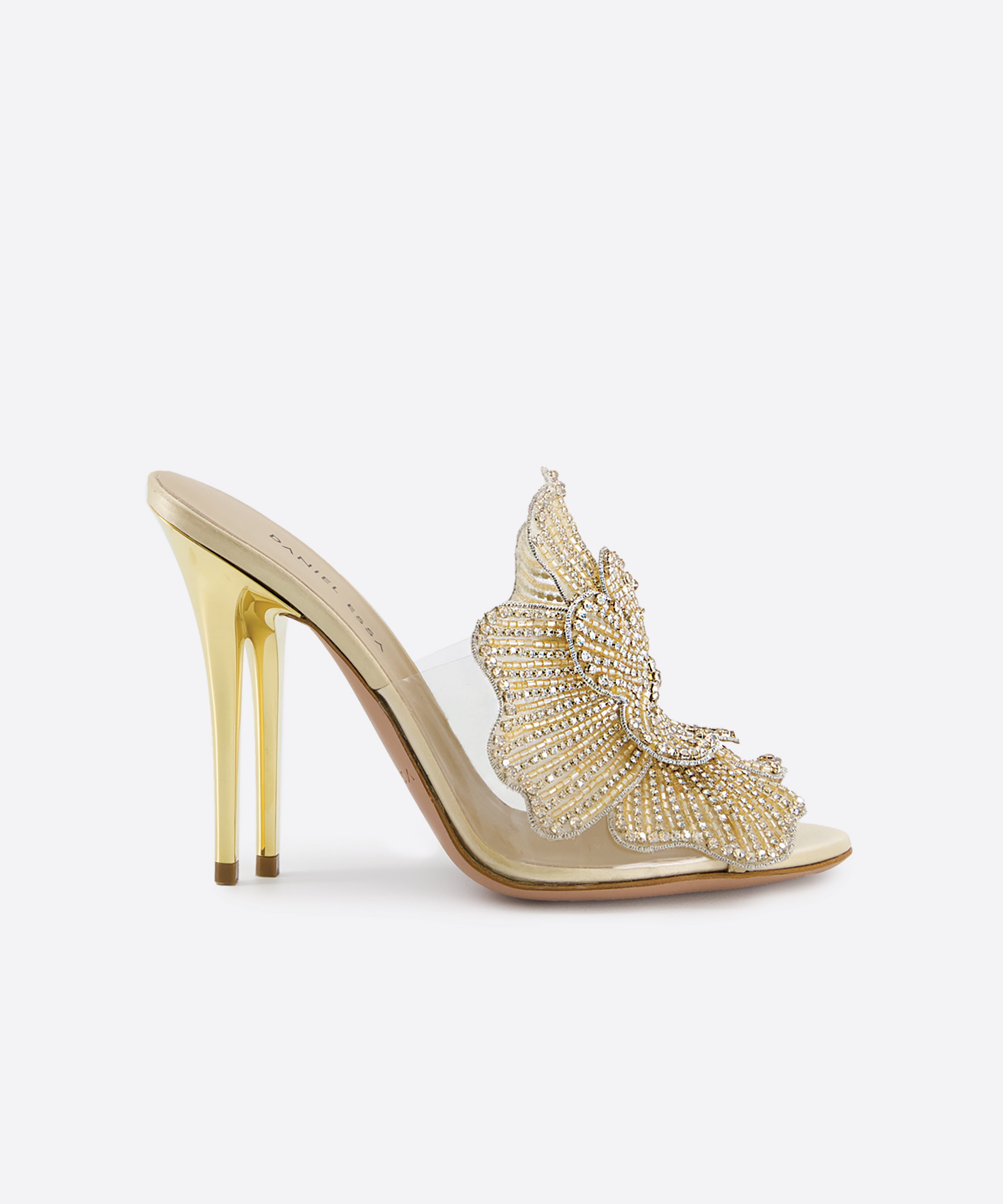 Bisous Flower Mules 105 - Gold