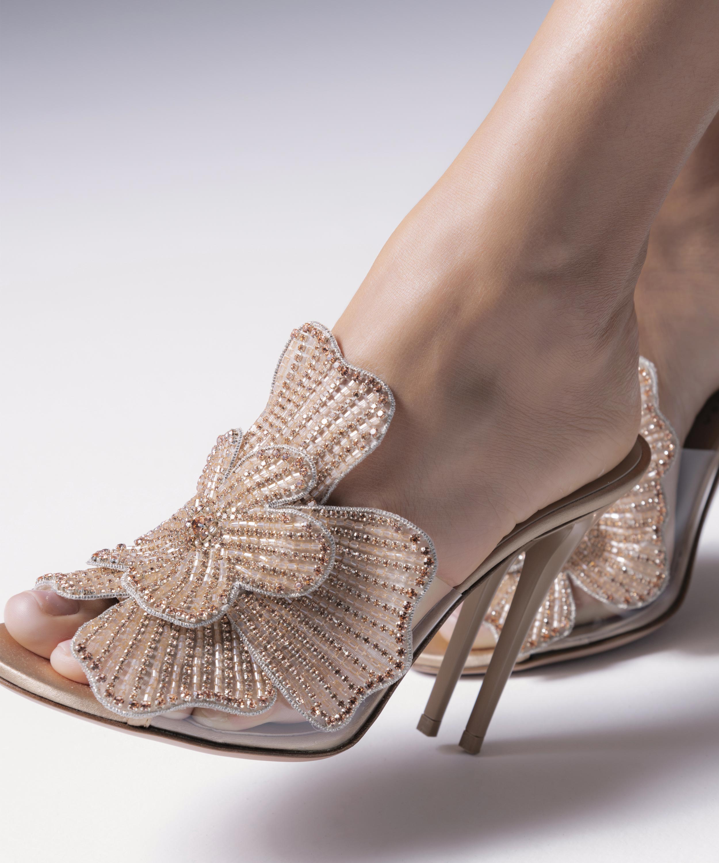 Bisous Flower Mules 105 - Nude