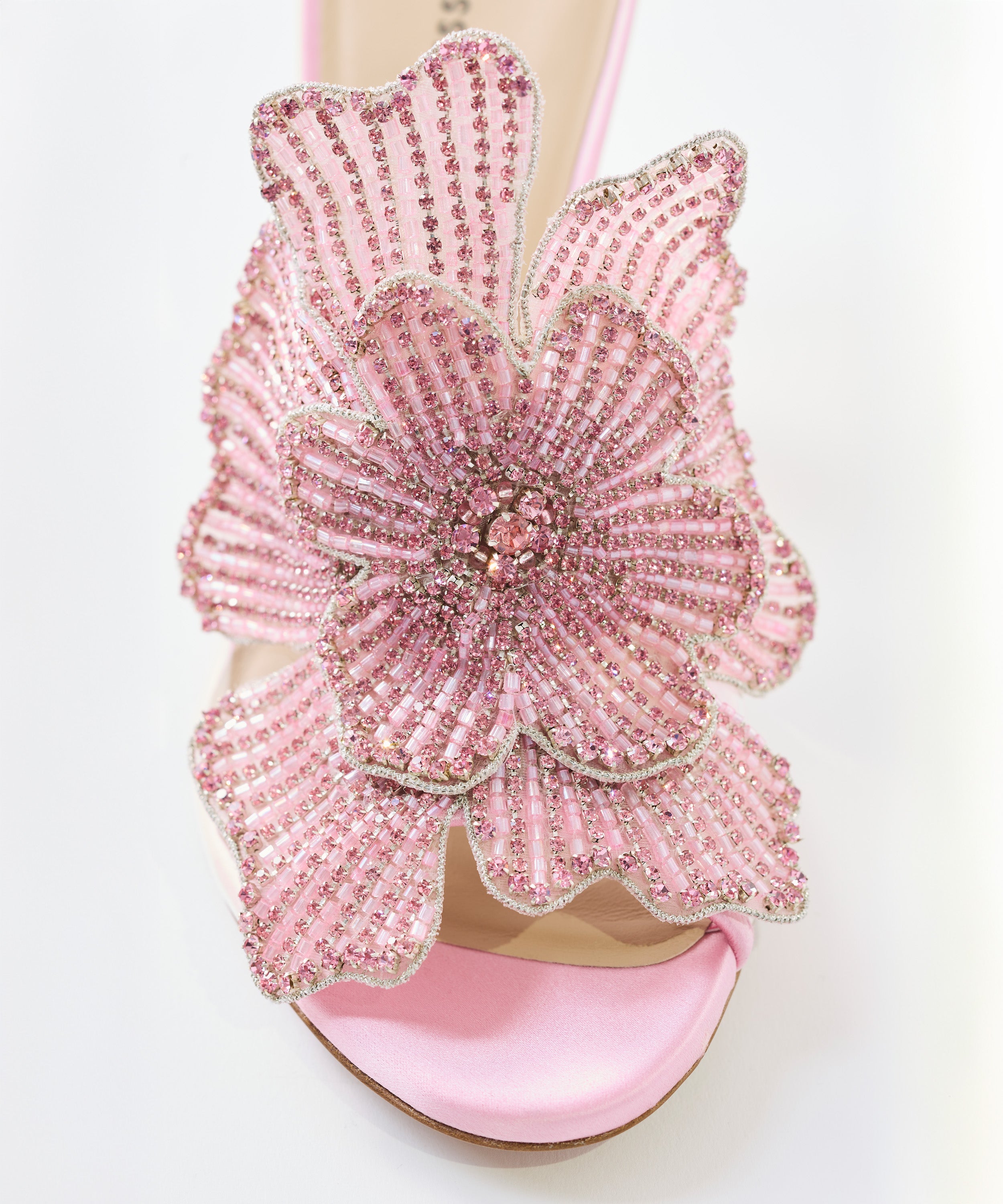 Bisous Flower Crystal Mules 105 - Pink | Designer Heels | Daniel Essa