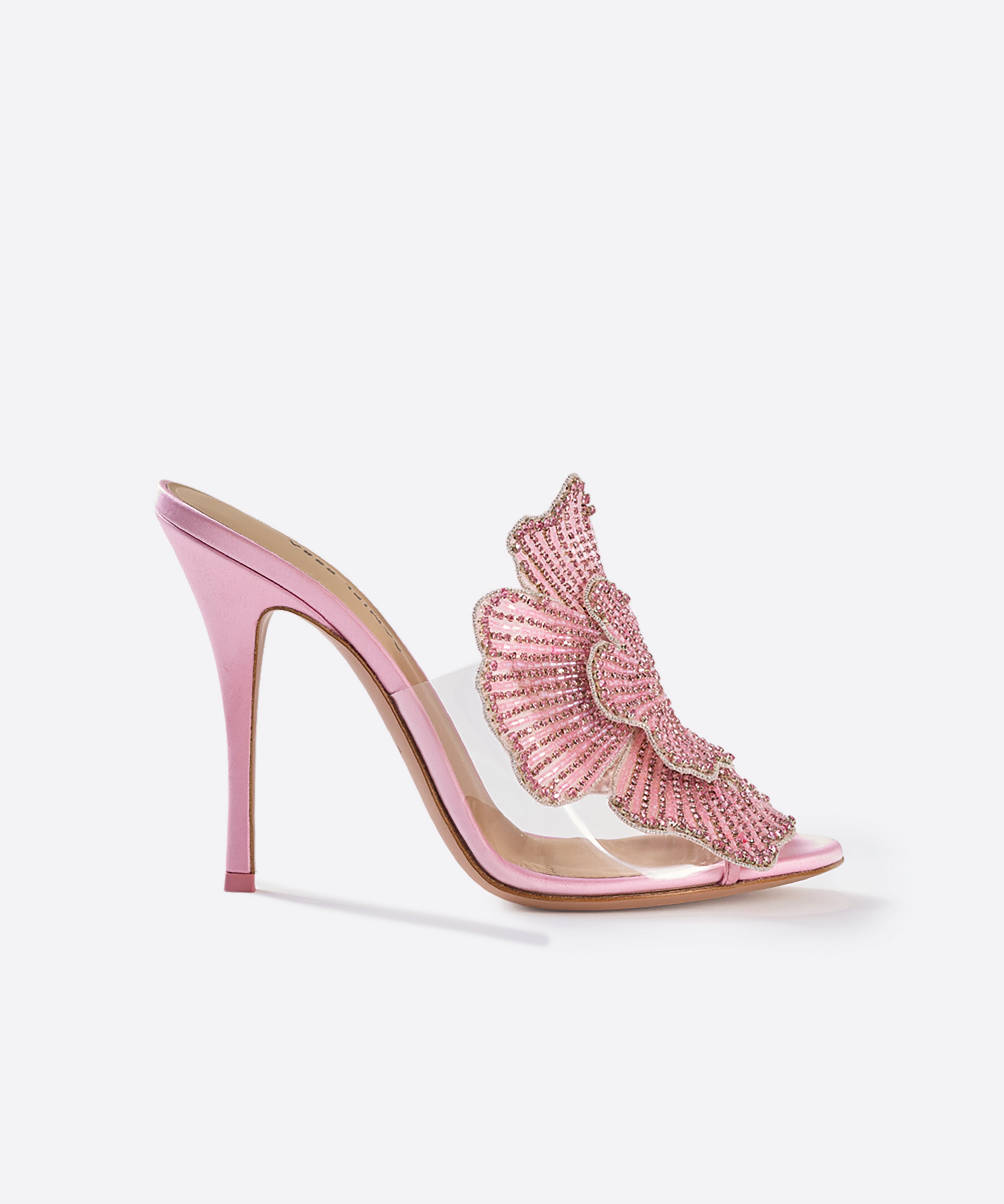 Bisous Flower Crystal Mules 105 - Pink | Designer Heels | Daniel Essa
