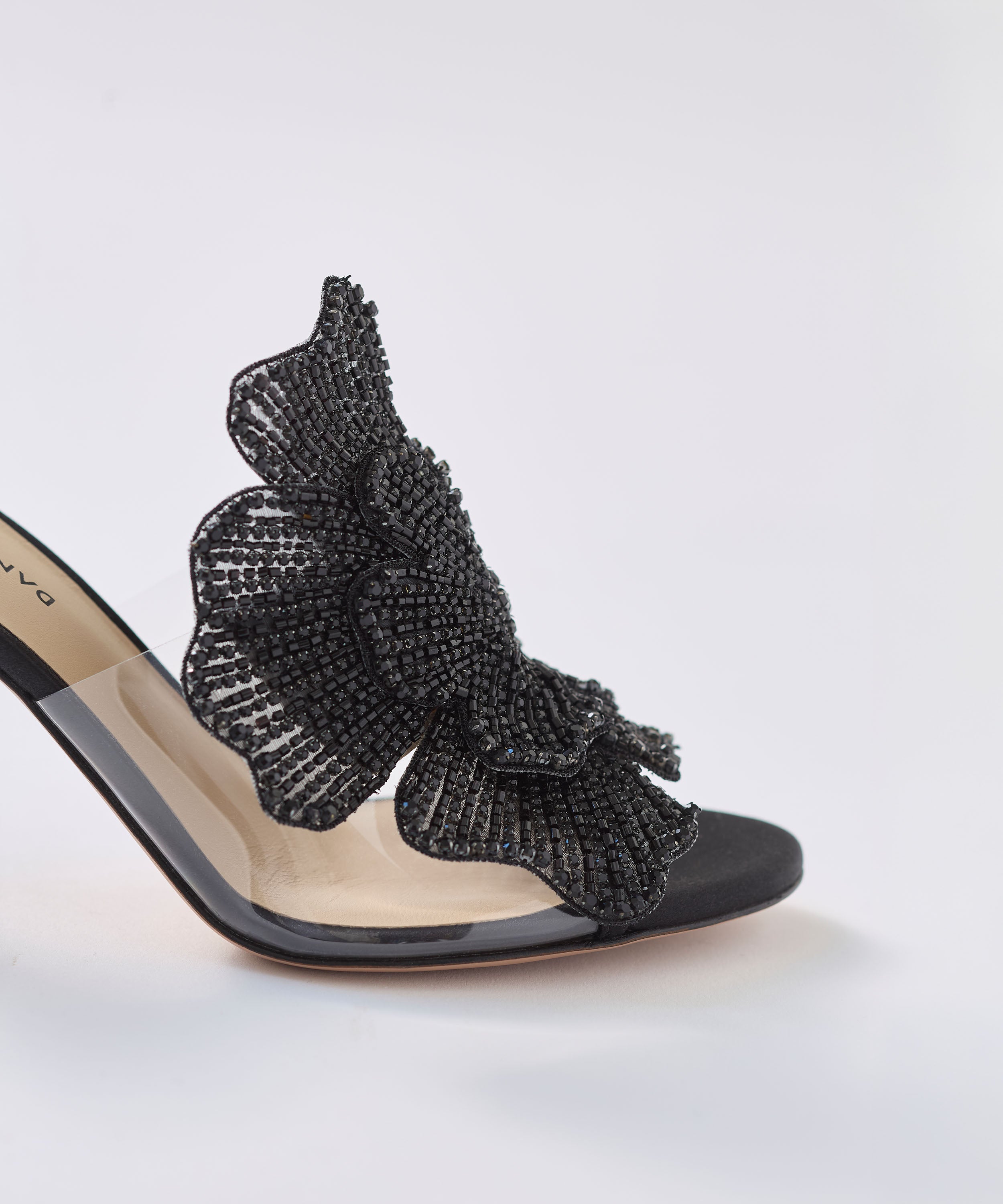 Bisous Flower Mules 80 - أسود