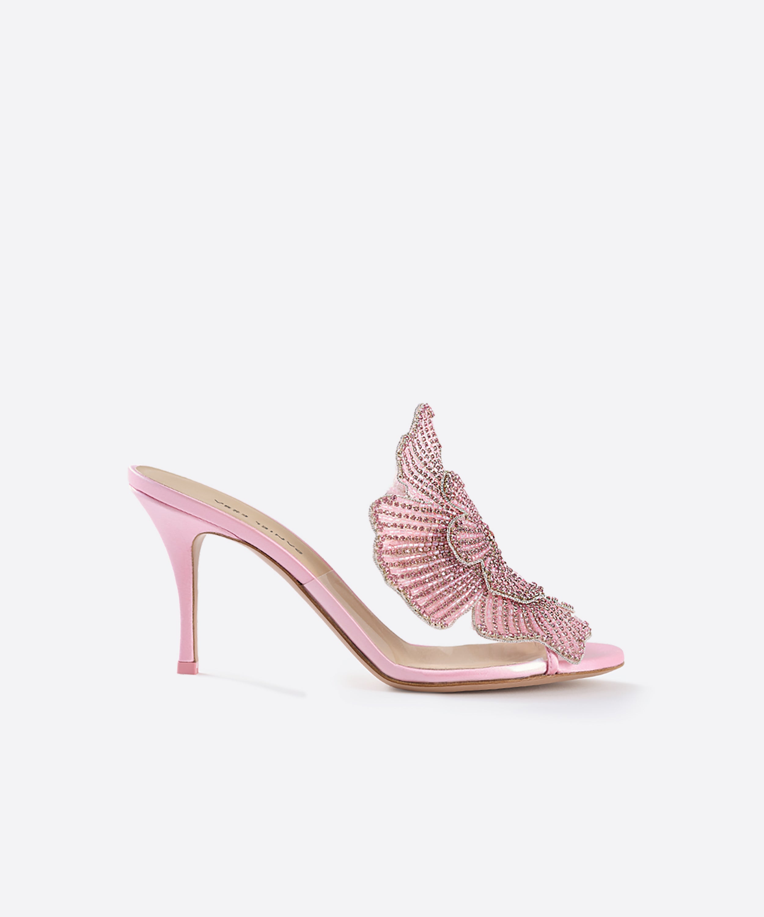 Bisous Flower Crystal Mules 80 - Pink | Designer Heels | Daniel Essa